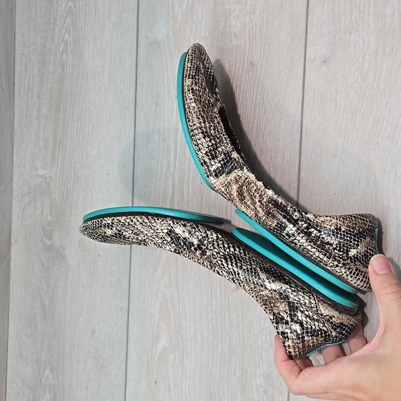 Tieks By Gavriell Snakeskin Ballet Flats Slide Leather Shoes Sz 9 - Picture 7 of 11